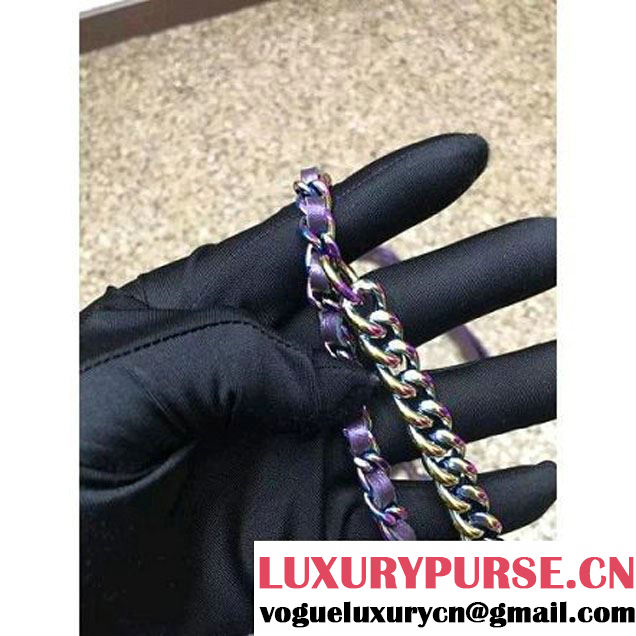Chanel Small Iridescent Calfskin Flap Bag Adorned With A Waist Chain Purple Cruise 2016 (MC-6011103 )