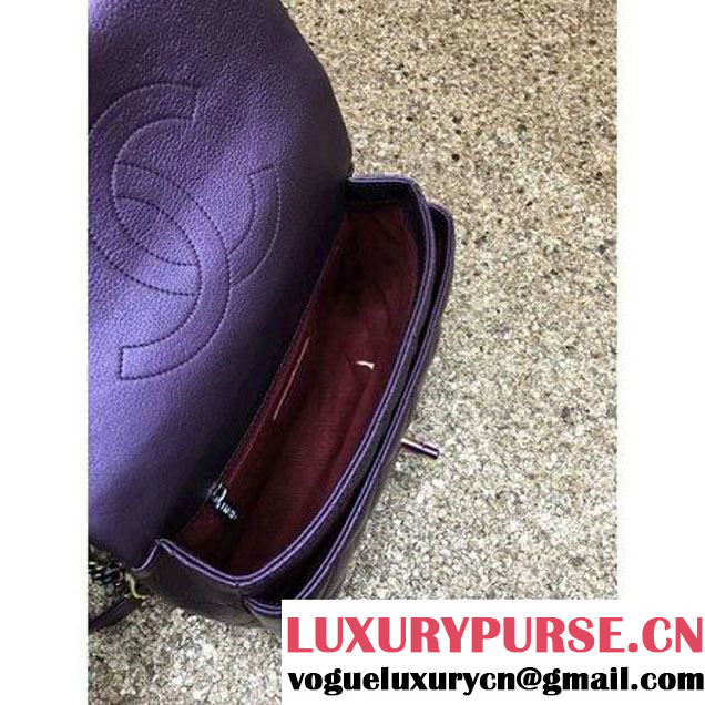Chanel Small Iridescent Calfskin Flap Bag Adorned With A Waist Chain Purple Cruise 2016 (MC-6011103 )