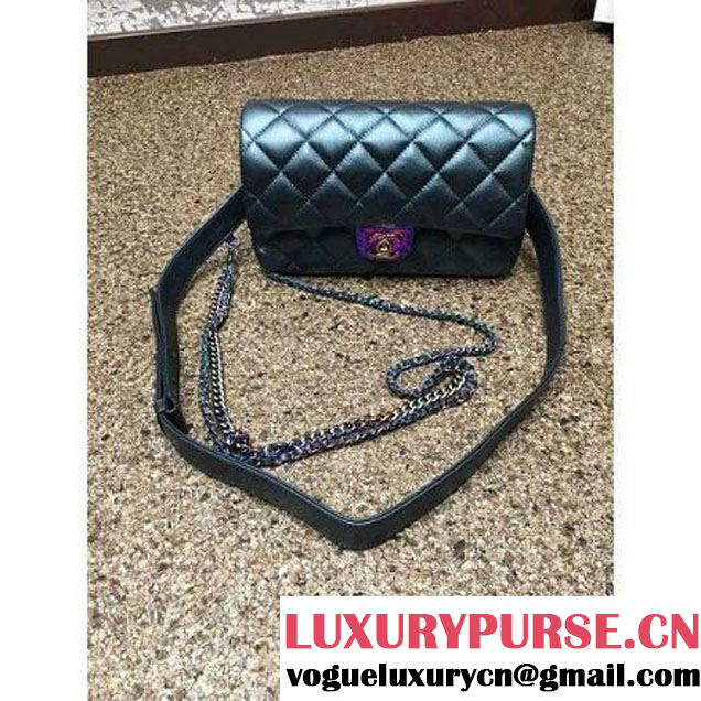 Chanel Iridescent Calfskin Flap Bag Adorned With A Waist Chain Kahki Cruise 2016 (MC-6011104 )