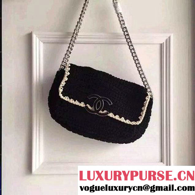 Chanel Crochet-work Flap Bag Black 2016 (FTH-6011109 )
