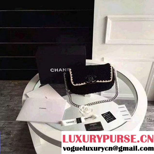 Chanel Crochet-work Flap Bag Black 2016 (FTH-6011109 )