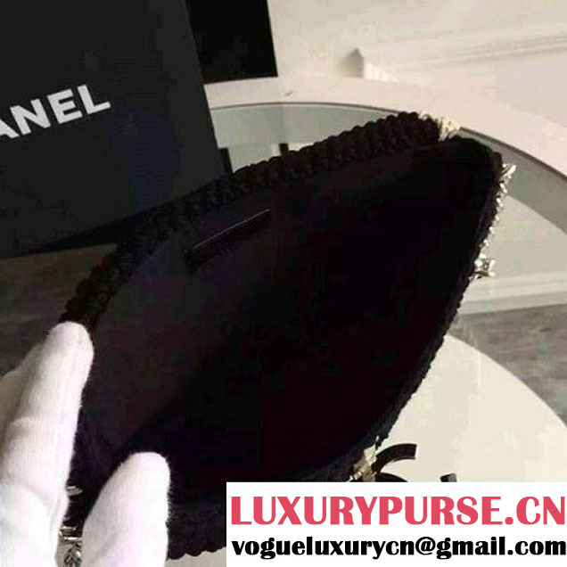 Chanel Crochet-work Flap Bag Black 2016 (FTH-6011109 )
