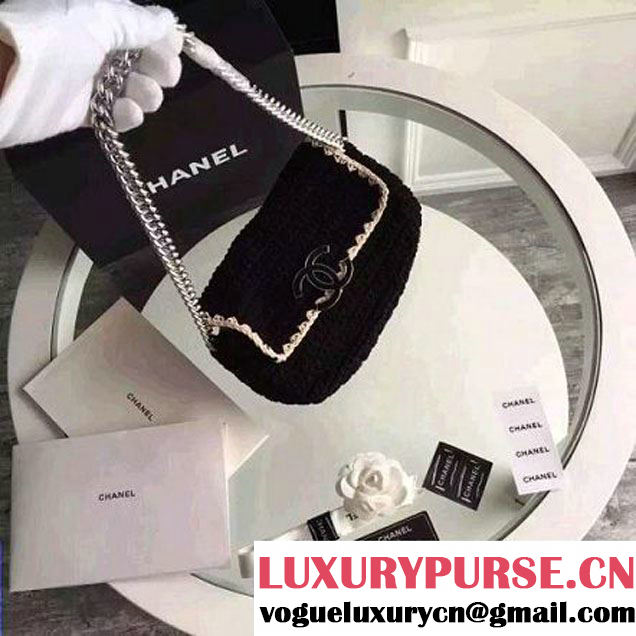 Chanel Crochet-work Flap Bag Black 2016 (FTH-6011109 )