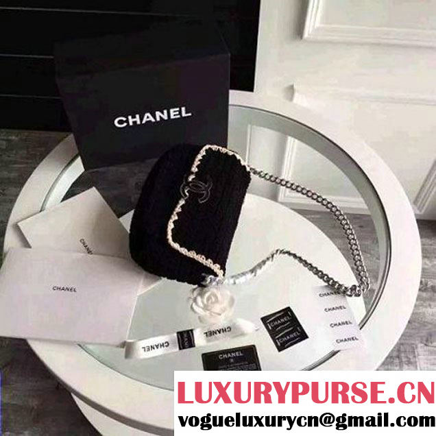 Chanel Crochet-work Flap Bag Black 2016 (FTH-6011109 )