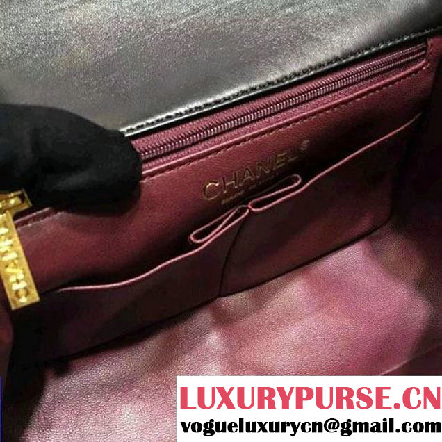 Chanel Small Lambskin Flap Bag Embellished With Fabric Lining Black 2016 (FTH-6011111 )