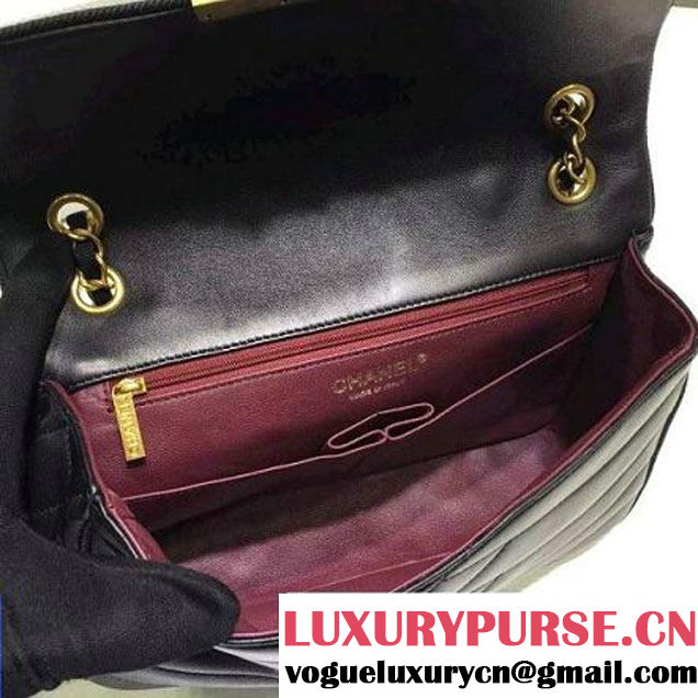 Chanel Lambskin Flap Bag Embellished With Fabric Lining Black 2016 (FTH-6011112 )