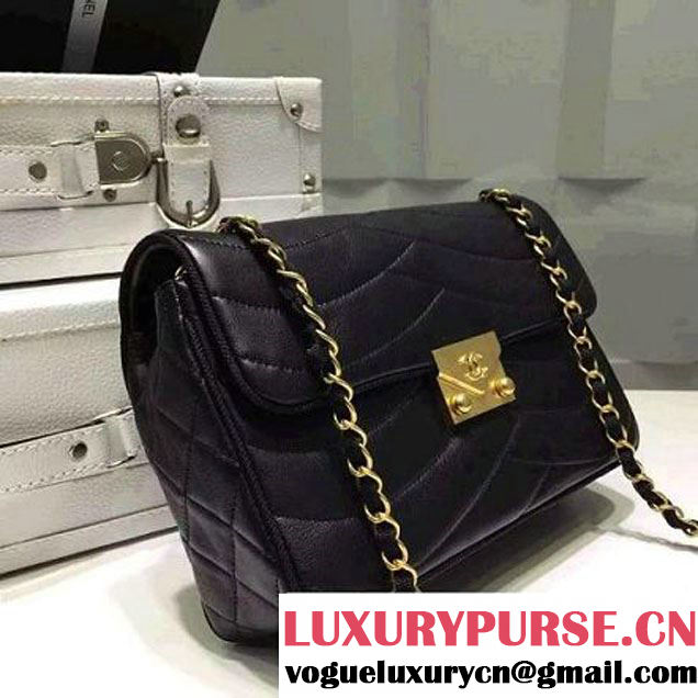 Chanel Lambskin Flap Bag Embellished With Fabric Lining Black 2016 (FTH-6011112 )
