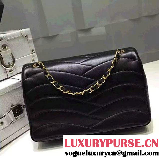 Chanel Lambskin Flap Bag Embellished With Fabric Lining Black 2016 (FTH-6011112 )