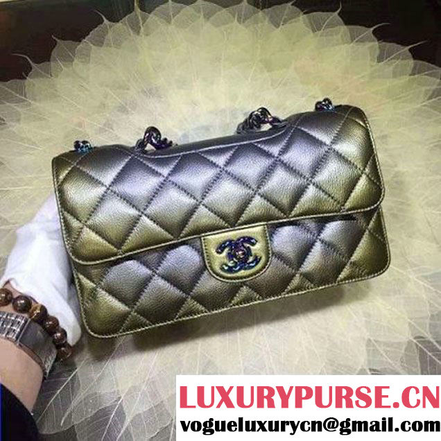 Chanel Calfskin Perfect Edge Flap Bag Silver-Grey with Iridescent Hardware 2016 (2a020-6011340 )