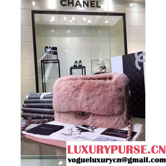 Chanel Orylag Fur And Lambskin Flap Bag in Pink Pre F/W 2015 (1a099-6011345 )
