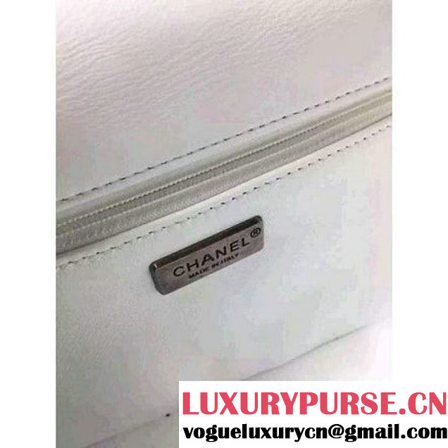 Chanel Orylag Fur And Lambskin Flap Bag in White Pre F/W 2015 (1a099-6011346 )