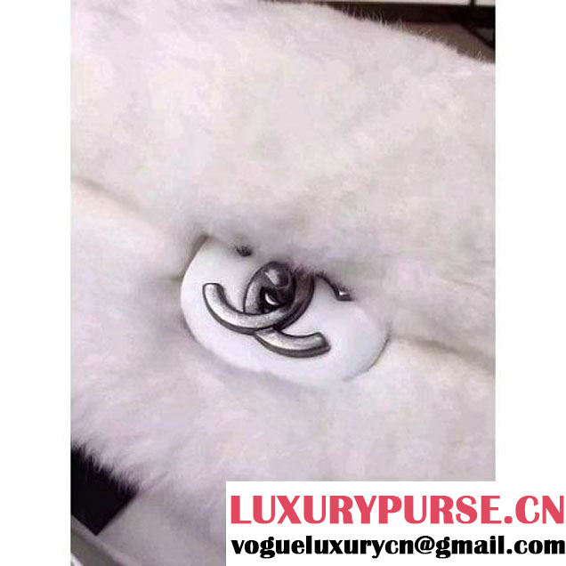 Chanel Orylag Fur And Lambskin Flap Bag in White Pre F/W 2015 (1a099-6011346 )