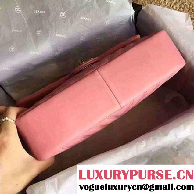 Chanel Lambskin Double Stitching Chevron Flap Bag Pink F/W 2015 (1A145-6022601 )