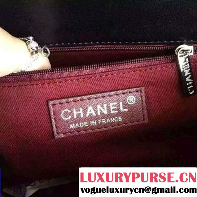 Chanel Lambskin Double Stitching Chevron Flap Bag Black F/W 2015 (1A145-6022602 )