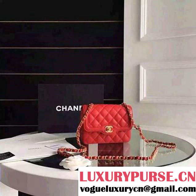 Chanel Small Calfskin Flap Bag Red Cruise  2016 (FTH-6031413 )