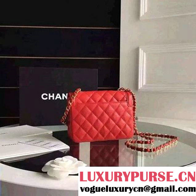Chanel Small Calfskin Flap Bag Red Cruise  2016 (FTH-6031413 )