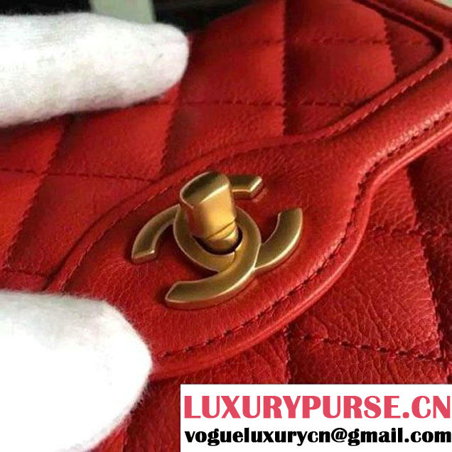 Chanel Small Calfskin Flap Bag Red Cruise  2016 (FTH-6031413 )