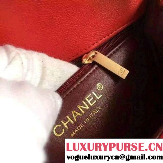 Chanel Small Calfskin Flap Bag Red Cruise  2016 (FTH-6031413 )