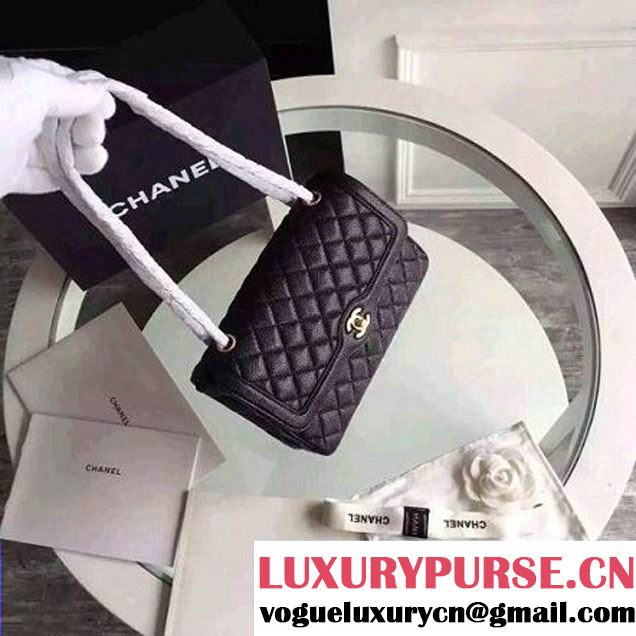 Chanel Medium Caviar Calfskin Flap Bag Black Cruise 2016 (FTH-6031414 )