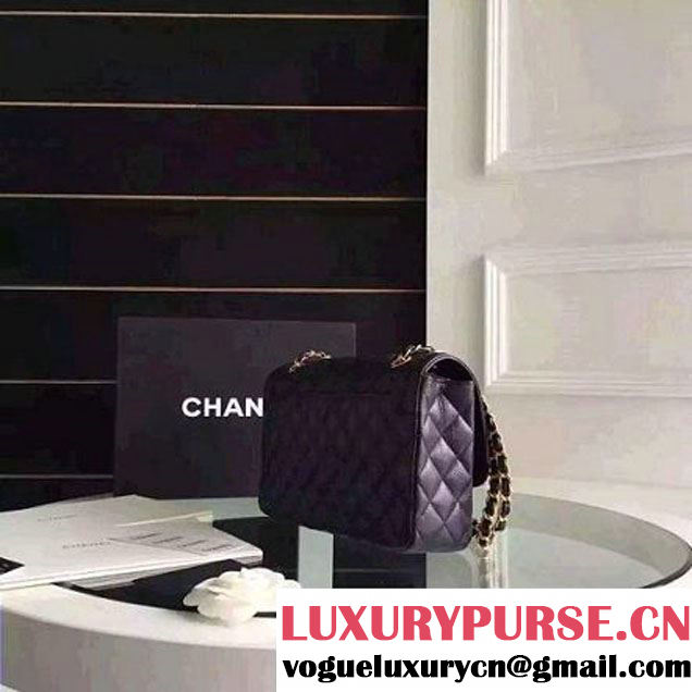 Chanel Medium Calfskin Flap Bag Deep Blue Cruise 2016 (FTH-6031416 )