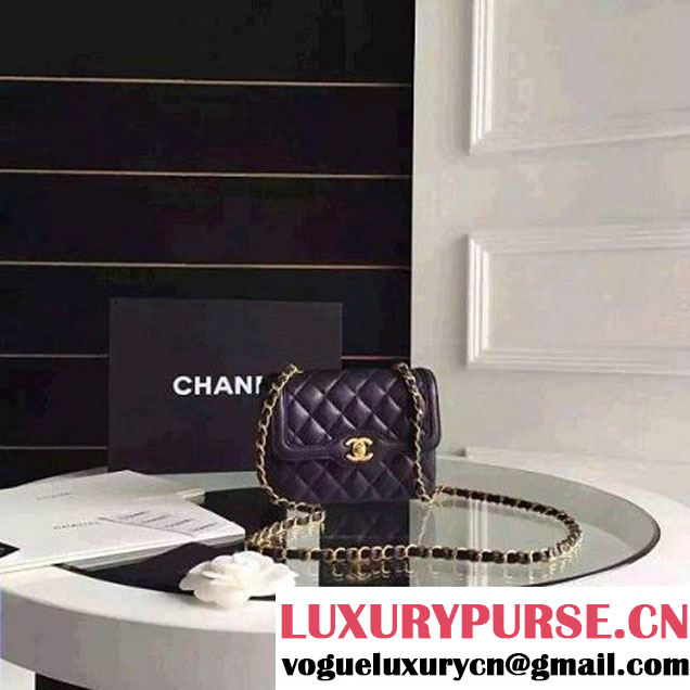 Chanel Small Calfskin Flap Bag Deep Blue Cruise 2016 (FTH-6031417 )