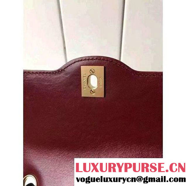 Chanel Small Two-tone Lambskin Calfskin Flap Bag Red/Black Cruise 2016 (FTH-6031419 )