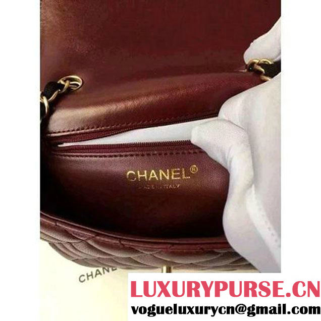 Chanel Small Two-tone Lambskin Calfskin Flap Bag Red/Black Cruise 2016 (FTH-6031419 )