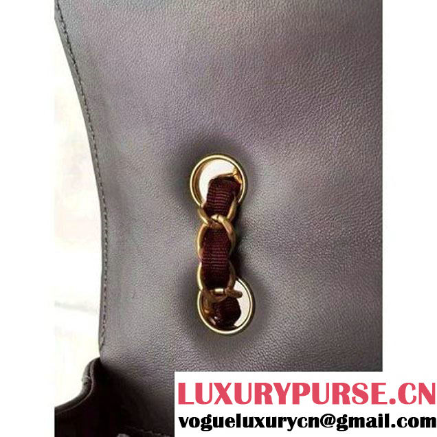 Chanel Medium Two-tone Lambskin Calfskin Flap Bag Grey/Red Cruise 2016 (FTH-6031420 )