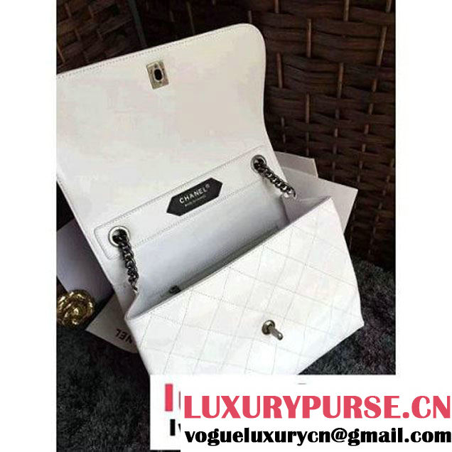 Chanel Beige Calfskin Flap Bag With Handle A93879 Pre S/S 2016 (2A057-6032208 )