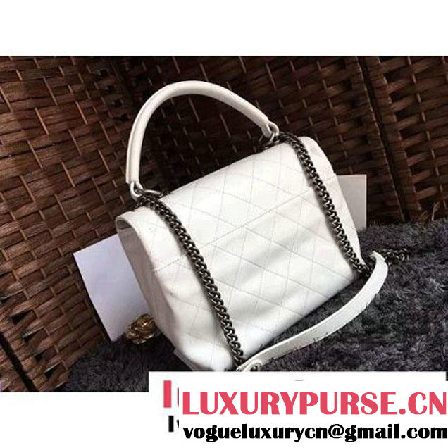 Chanel Beige Calfskin Flap Bag With Handle A93879 Pre S/S 2016 (2A057-6032208 )