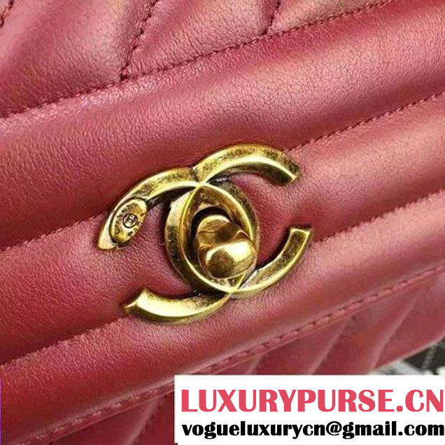 Chanel Goatskin Flap Bag A93229 Burgundy Pre-S/S 2016 (2A058-6040801 )