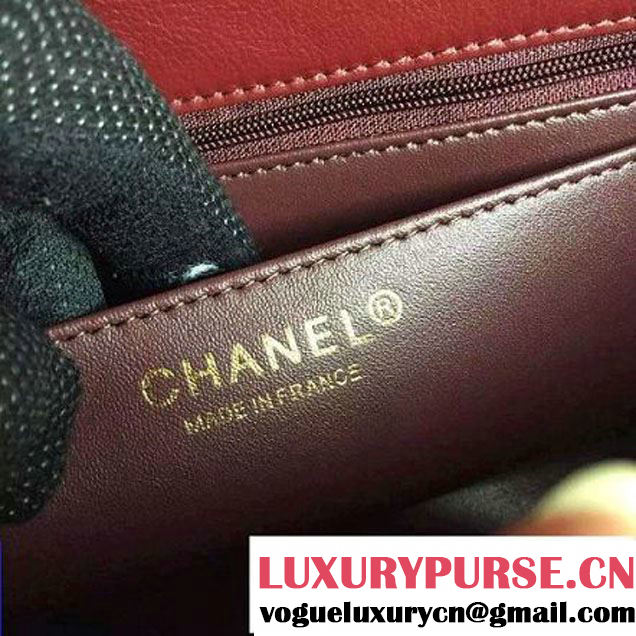 Chanel Goatskin Flap Bag A93229 Burgundy Pre-S/S 2016 (2A058-6040801 )