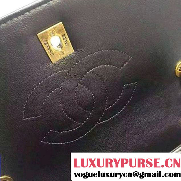 Chanel Goatskin Flap Bag A93229 Black Pre-S/S 2016 (2A058-6040803 )