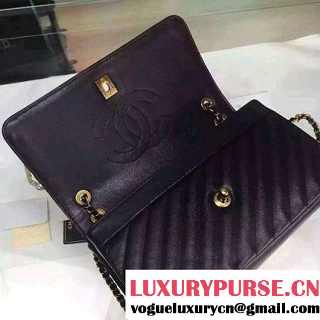 Chanel Goatskin Flap Bag A93229 Black Pre-S/S 2016 (2A058-6040803 )