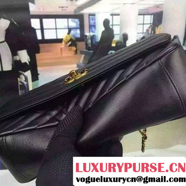 Chanel Goatskin Flap Bag A93229 Black Pre-S/S 2016 (2A058-6040803 )