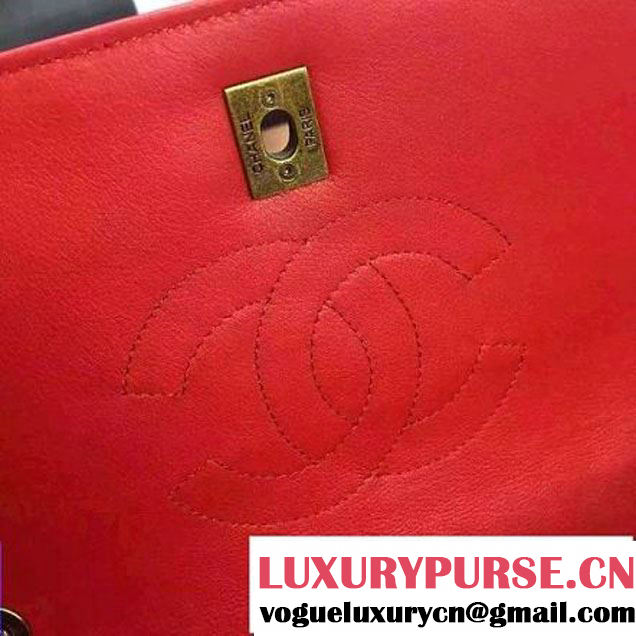 Chanel Goatskin Flap Bag A93229 Red Pre-S/S 2016 (2A058-6040804 )