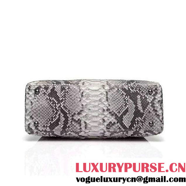 Chanel A93279 Python and Lambskin Flap Bag With Handle Grey/White Pre-SS 2016 (XY-6041232 )
