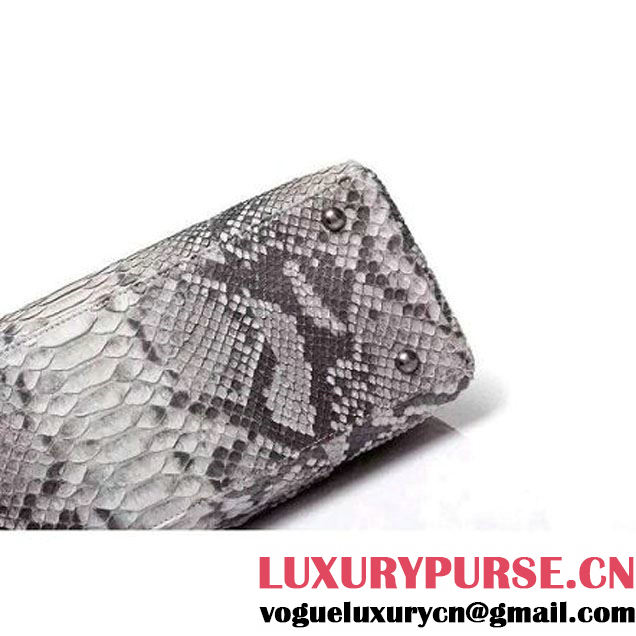 Chanel A93279 Python and Lambskin Flap Bag With Handle Grey/White Pre-SS 2016 (XY-6041232 )