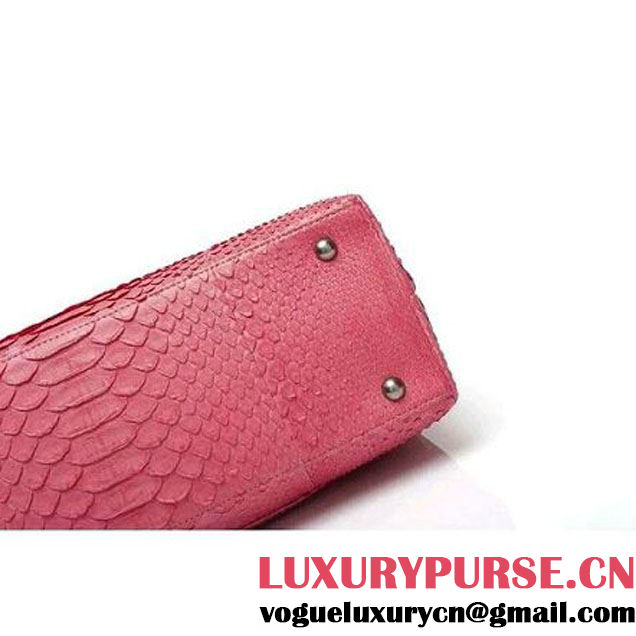 Chanel A93279 Python and Lambskin Flap Bag With Handle Pink Pre-SS 2016 (XY-6041234 )