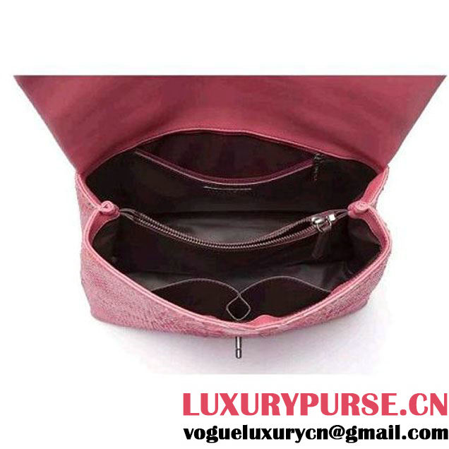 Chanel A93279 Python and Lambskin Flap Bag With Handle Pink Pre-SS 2016 (XY-6041234 )