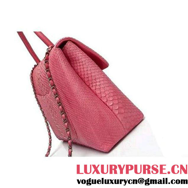 Chanel A93279 Python and Lambskin Flap Bag With Handle Pink Pre-SS 2016 (XY-6041234 )