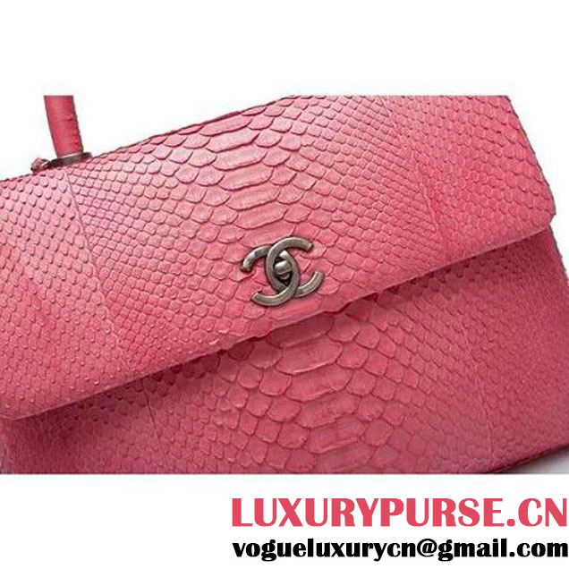Chanel A93279 Python and Lambskin Flap Bag With Handle Pink Pre-SS 2016 (XY-6041234 )