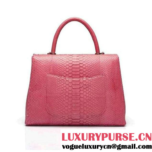 Chanel A93279 Python and Lambskin Flap Bag With Handle Pink Pre-SS 2016 (XY-6041234 )