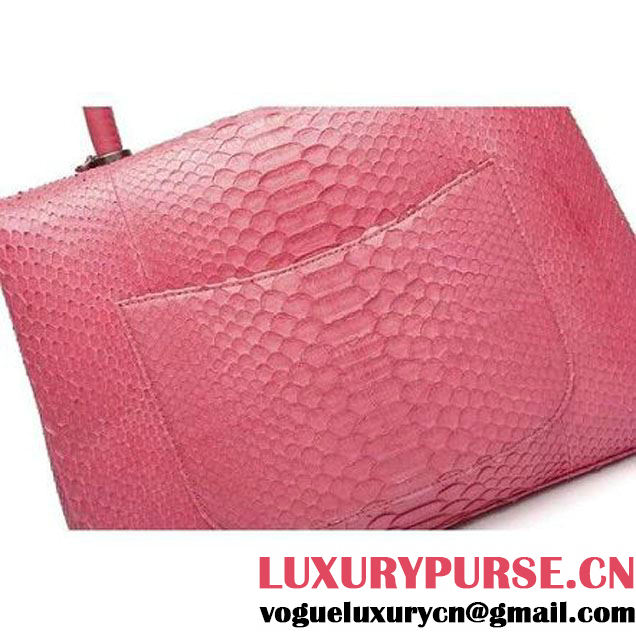 Chanel A93279 Python and Lambskin Flap Bag With Handle Pink Pre-SS 2016 (XY-6041234 )