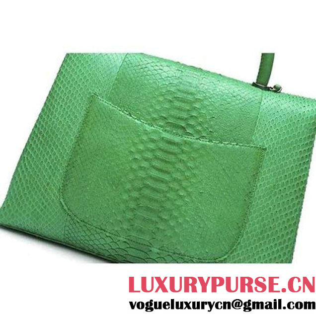 Chanel A93279 Python and Lambskin Flap Bag With Handle Green Pre-SS 2016 (XY-6041235 )