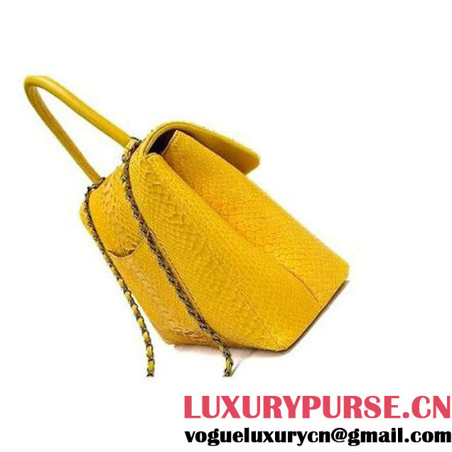 Chanel A93279 Python and Lambskin Flap Bag With Handle Ginger Pre-SS 2016 (XY-6041238 )