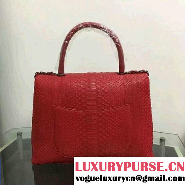Chanel A93279 Python and Lambskin Flap Bag With Handle Red Pre-SS 2016 (XY-6041239 )