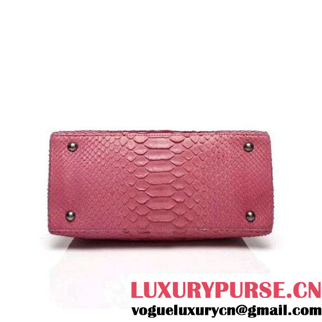 Chanel A93050 Small Python and Lambskin Flap Bag With Handle Pink Pre-SS 2016  (XY-6041244 )