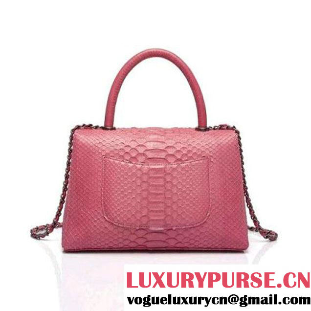 Chanel A93050 Small Python and Lambskin Flap Bag With Handle Pink Pre-SS 2016  (XY-6041244 )