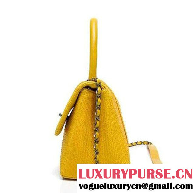 Chanel A93050 Small Python and Lambskin Flap Bag With Handle Ginger Pre-SS 2016  (XY-6041247 )